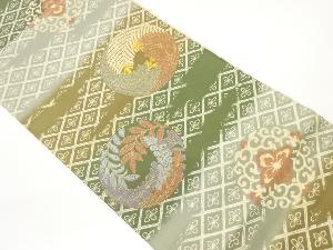 草丸文に花唐草・花菱模様織出し袋帯